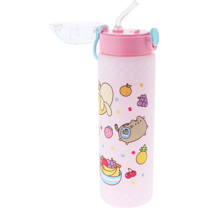 Pusheen cicás kulacs 700 ml műanyag beépített szívószállal Pusheen