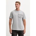 Napapijri pamut póló S-Rivalto szürke, férfi, sima, NP0A4IELH621