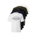JACK & JONES Póló 'JJMAKOTO' bézs / tengerészkék / khaki / fekete / fehér