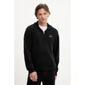 Karl Lagerfeld Jeans pamut pulóver könnyű, fekete, félgarbó nyakú, A3M18002