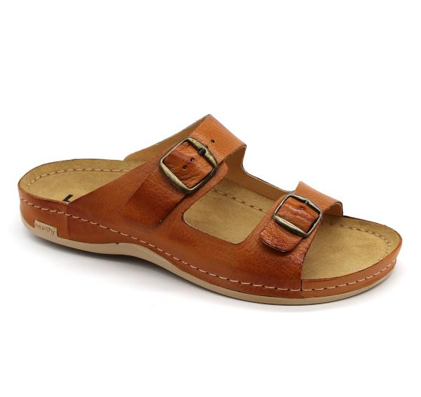 703 LEON Comfort férfi bőr papucs