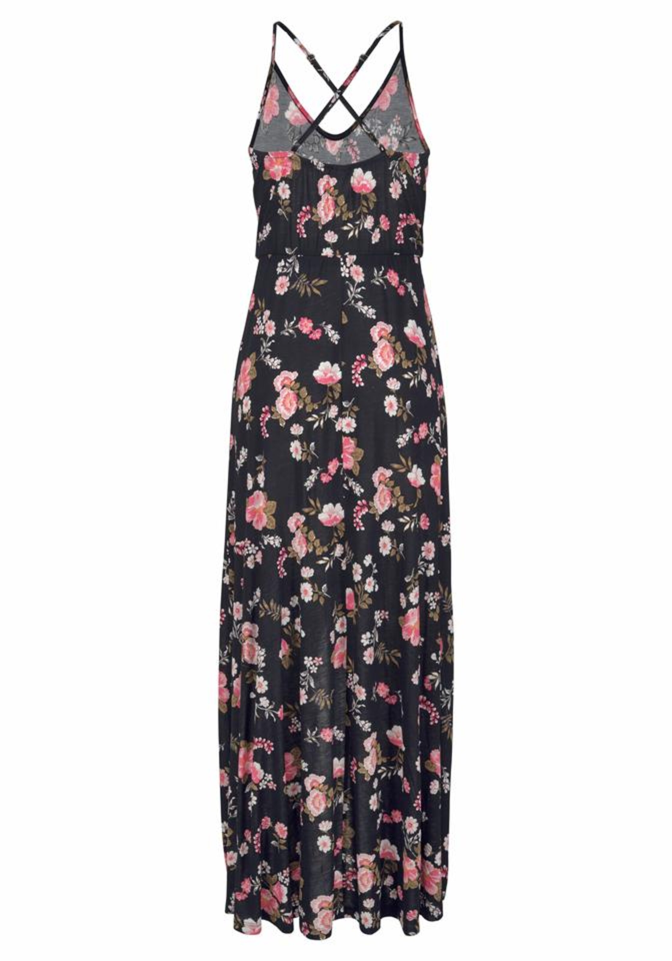 LASCANA Nyári ruhák rózsaszín / fekete