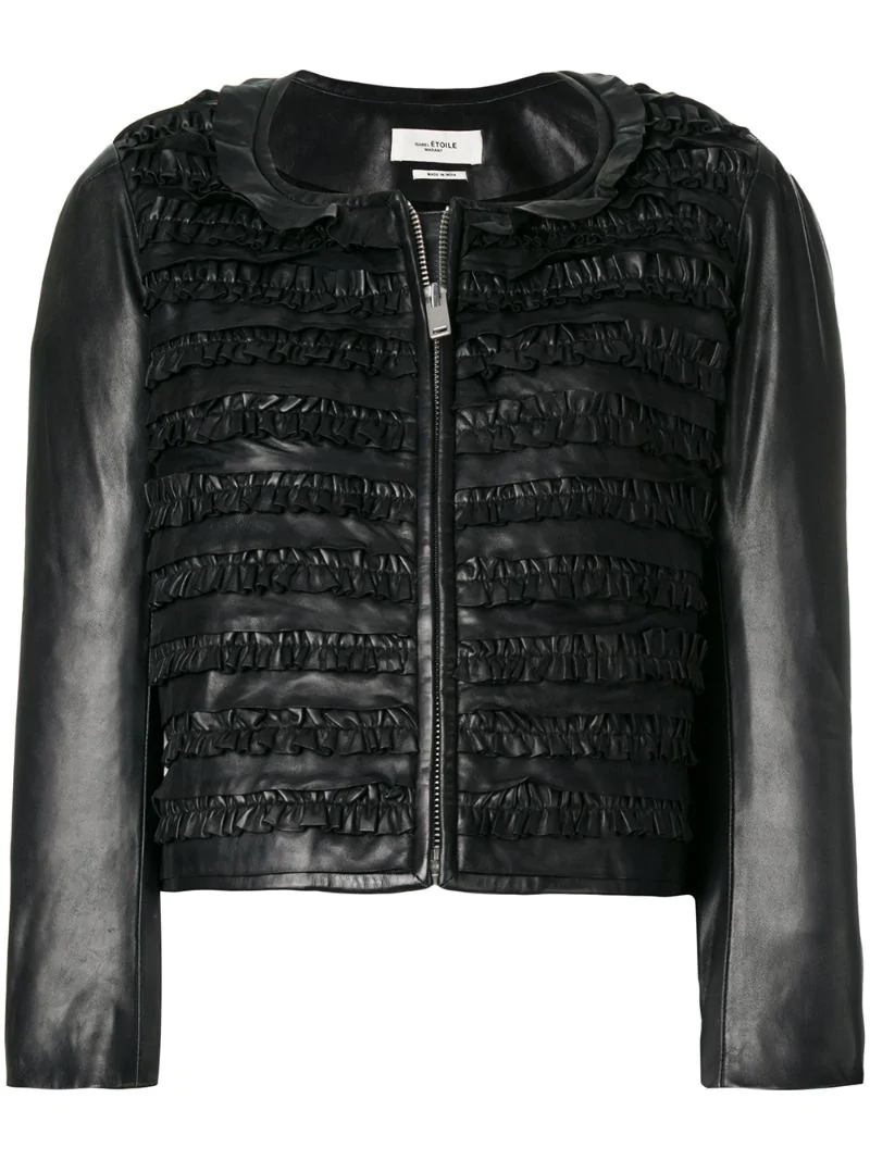 Isabel Marant Étoile cropped ruffle detail jacket Black Maze Átmeneti dzseki 'Grenada' fekete GLAMI.hu