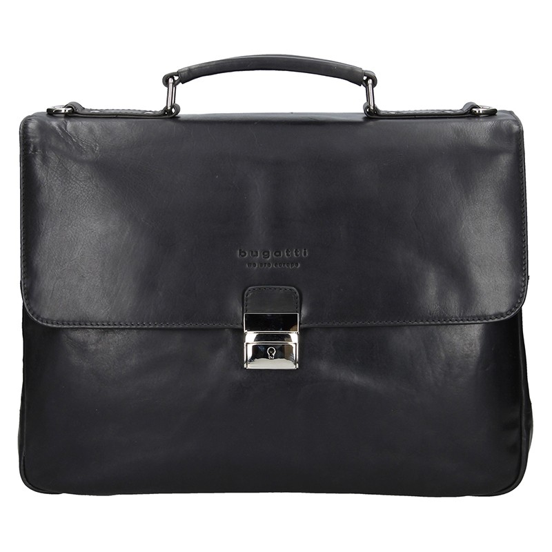 Luxus férfi bőr aktatáska Bugatti Trevor - fekete