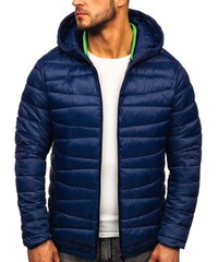 Ombre Clothing Divatos átmeneti steppelt dzseki C364 GLAMI.hu Férfi téli steppelt dzseki Jacopo kék