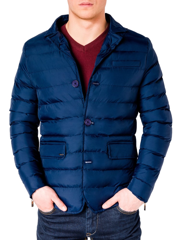 Ombre Clothing Divatos átmeneti steppelt dzseki C364 GLAMI.hu Férfi téli steppelt dzseki Jacopo kék