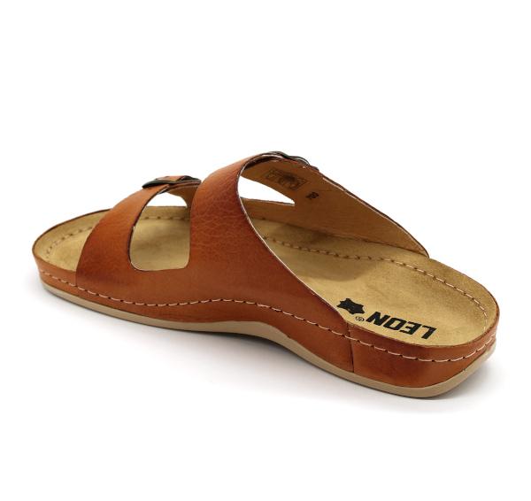 703 LEON Comfort férfi bőr papucs
