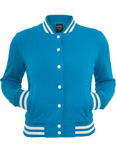 Női pulóver college // Urban classics Ladies College Sweatjacket turquoise