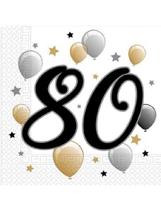 Boldog Születésnapot Milestone, Happy Birthday 80 szalvéta 20 db-os 33x33 cm