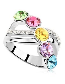 Ékszerkirály Elegáns köves gyűrű, Multicolor, 6,5