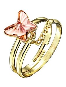 Ékszerkirály Pillangós dupla gyűrű, Pink