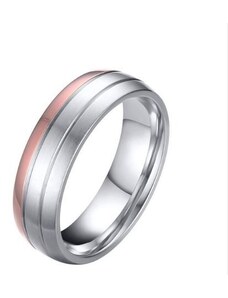 Ékszerkirály Férfi karikagyűrű, nemesacél, ezüst/rózsaszín, 10-es méret