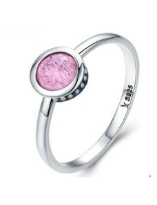 Ékszerkirály Ezüst gyűrű kristállyal, pink, 7-es méret