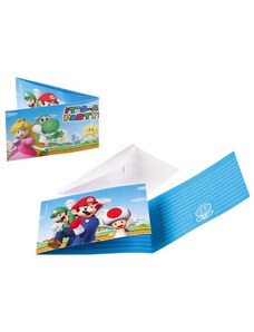 Super Mario party meghívó 8 db-os