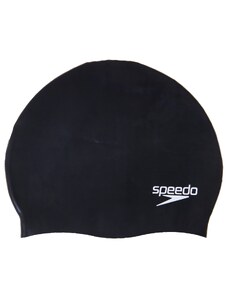 Speedo plain moulded silicone cap fekete