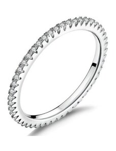 Ékszerkirály Ezüst gyűrű, körben kristálykövekkel díszítve, 8-as méret