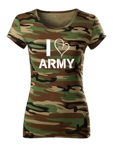 DRAGOWA női póló i love army, terepmintás 150g/m2