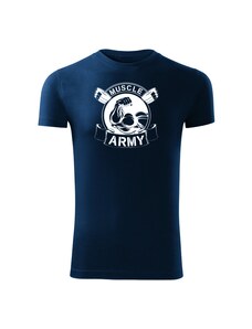 DRAGOWA fitness póló muscle army original, kék 180g/m2