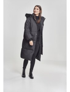 UC Ladies Női oversize műszőrme kabát blk/blk
