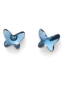 Fülbevaló Swarovski kristályokkal Oliver Weber Farfallina denim blue