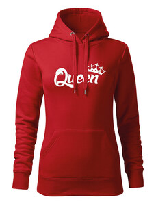 DRAGOWA kapucnis női pulóver queen, piros 320g / m2
