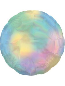 KORREKT WEB Holographic Pastel Rainbow, Szivárvány kör fólia lufi 45 cm (WP)