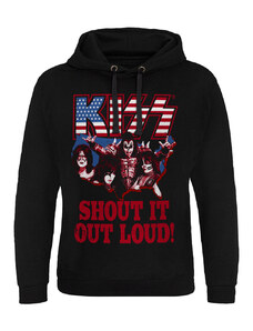 Kapucnis pulóver férfi Kiss - Shout It Out Loud - HYBRIS - ER-37-KISS002-H68-4-BK