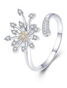 EdenBoutique Állítható ezüst hóvirág gyűrű