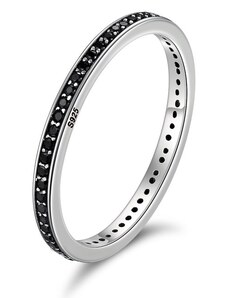 EdenBoutique Fashion Band fekete ezüst gyűrű