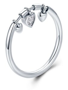 EdenBoutique Csillogó szívek ezüst gyűrű
