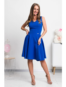 Kék rövid ruha A-vonalú szoknyával