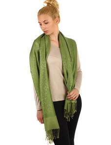Glara Women's single color scarf with fringes