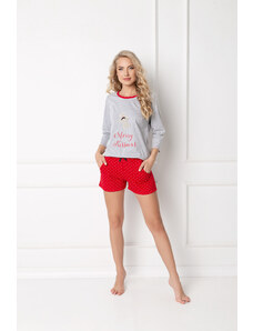 Aruelle Cookie Short Gray-Red Pajamas Grey-Red