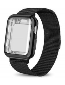 Ékszerkirály Apple watch óraszíj tokkal, nemesacél, 42 mm, fekete