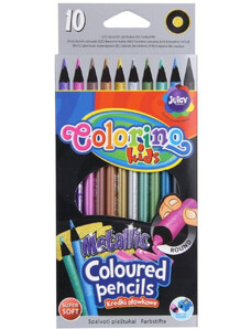COLORINO KIDS Színes ceruzakészlet 10 db-os, Colorino Metallic, kerek