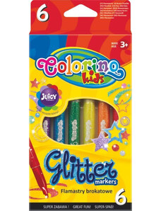COLORINO KIDS Filctoll készlet 6 db-os, csillogó, Colorino Glitter