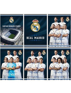 EUROCOM Real Madrid füzet A/4, sima 54 lap, 80g, többféle minta