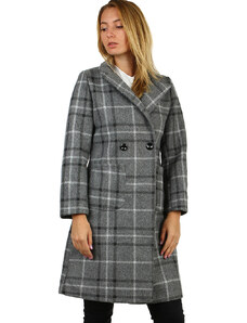 Glara Women's plaid coat straight cut