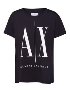 ARMANI EXCHANGE Póló fekete / fehér