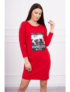 Mondo Italia, s.r.o. Női ruha nyomtatott formában Handle With piros