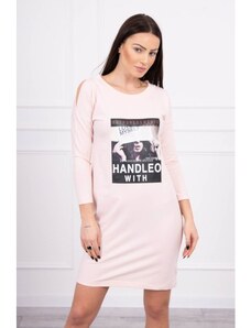 Mondo Italia, s.r.o. Női ruha nyomtatott formában Handle With por rózsaszín