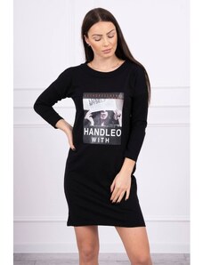 Mondo Italia, s.r.o. Női ruha nyomtatott formában Handle With fekete