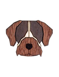 BeWooden fa bross kutya alakú Bohemian Griffon Brooch univerzális