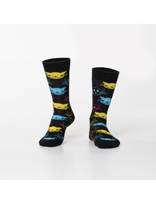 FASARDI Men's black socks with cats