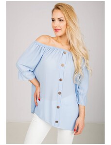 Kesi Elegant women's blouse with buttons - blue,