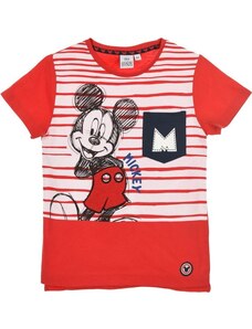 DISNEY Mickey Mouse fiú piros csíkos póló