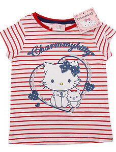 BASIC Charmmy Kitty piros csíkos lány póló