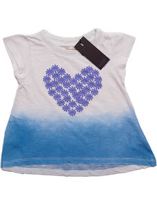Emoi lány kék-fehér póló szívvel
