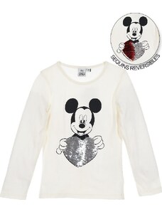 DISNEY Mickey Mouse lány fehér póló kétoldalas flitterrel