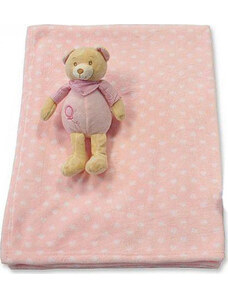 BASIC Rózsaszín lányos szett: takaró + mackó